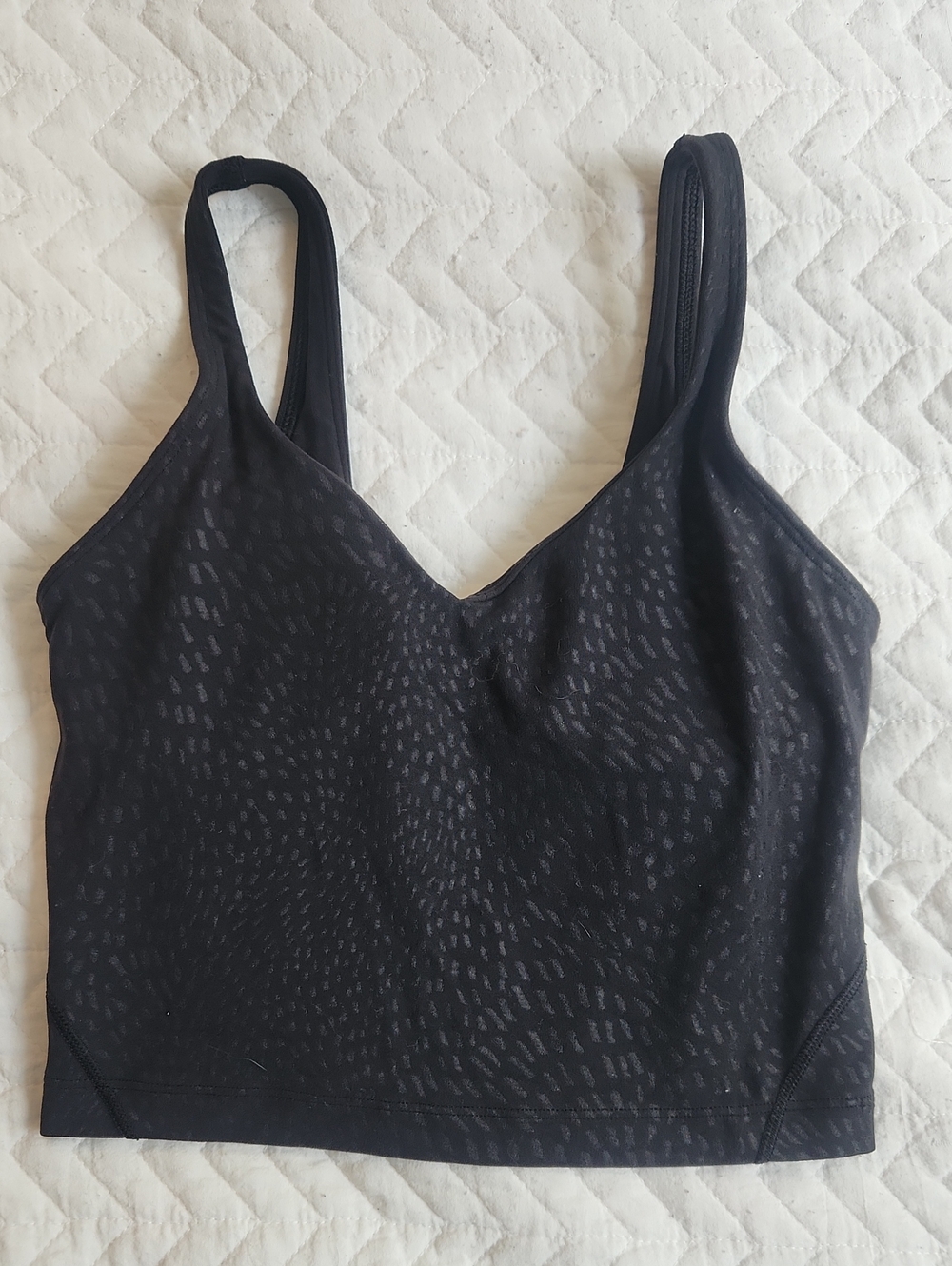 lululemon athletica Black Dotted Pattern Cropped Camisole